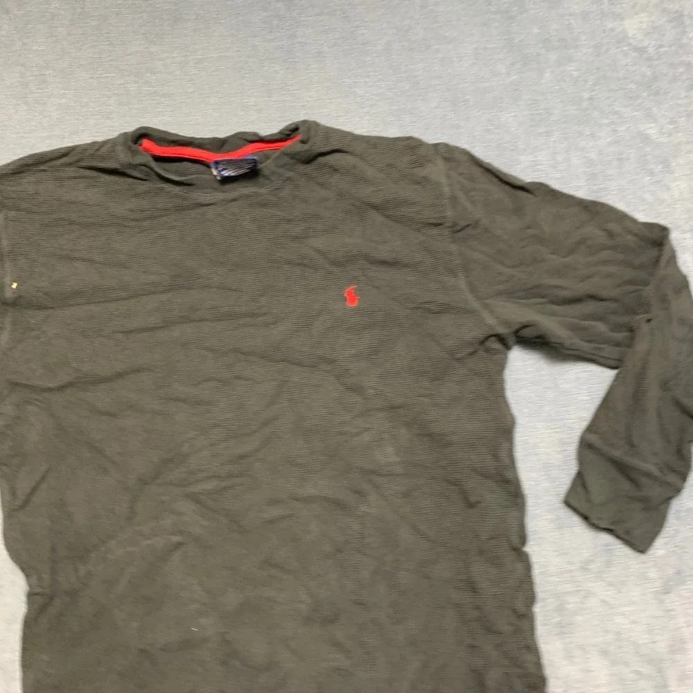 Polo Ralph Lauren Shirt Mens Large Black Thermal Waffle Knitted Sleepwear